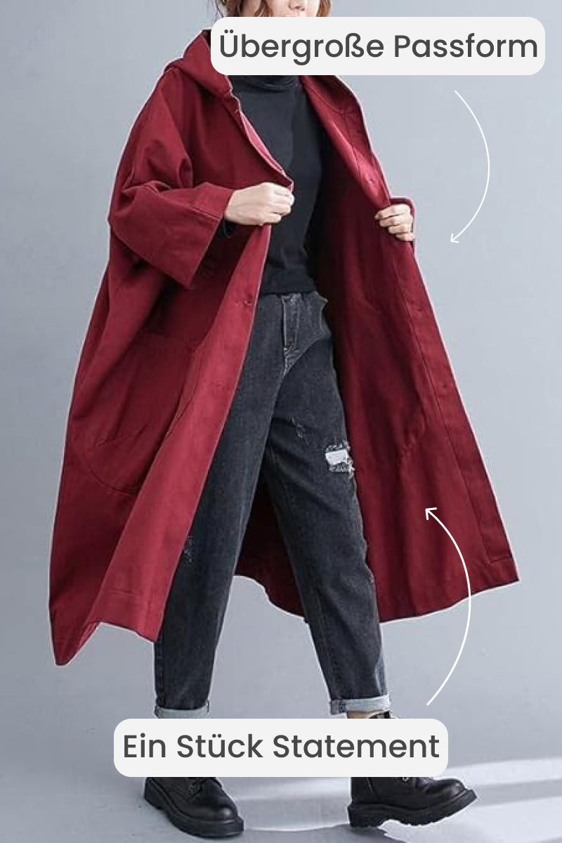 Burgund Einheitsgröße für alle übergroßen wasserdichten Windjacke