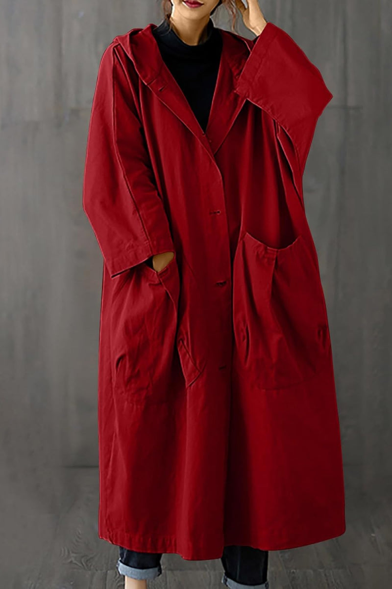 Burgund Einheitsgröße für alle übergroßen wasserdichten Windjacke