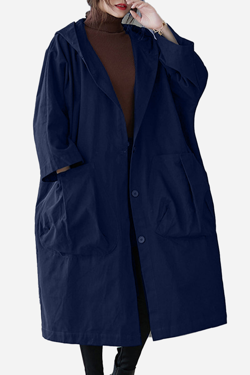 Marineblau Einheitsgröße für alle übergroßen wasserdichten Windjacke