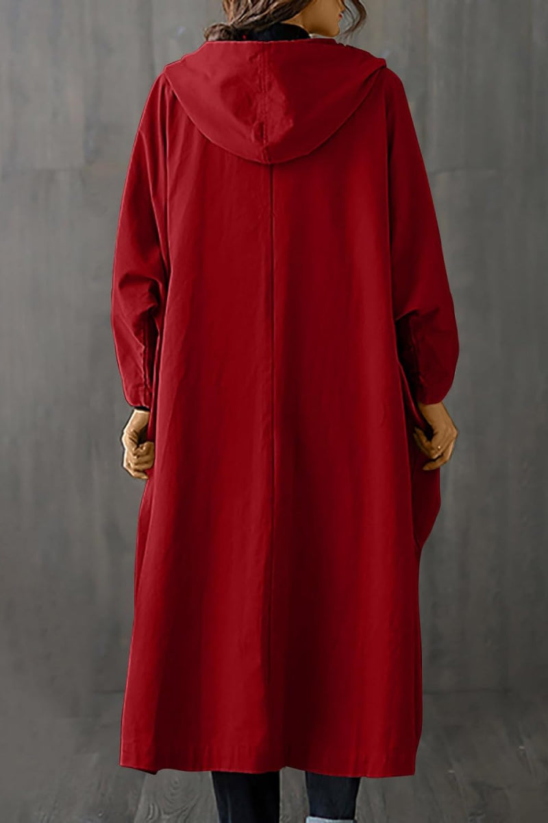 Burgund Einheitsgröße für alle übergroßen wasserdichten Windjacke